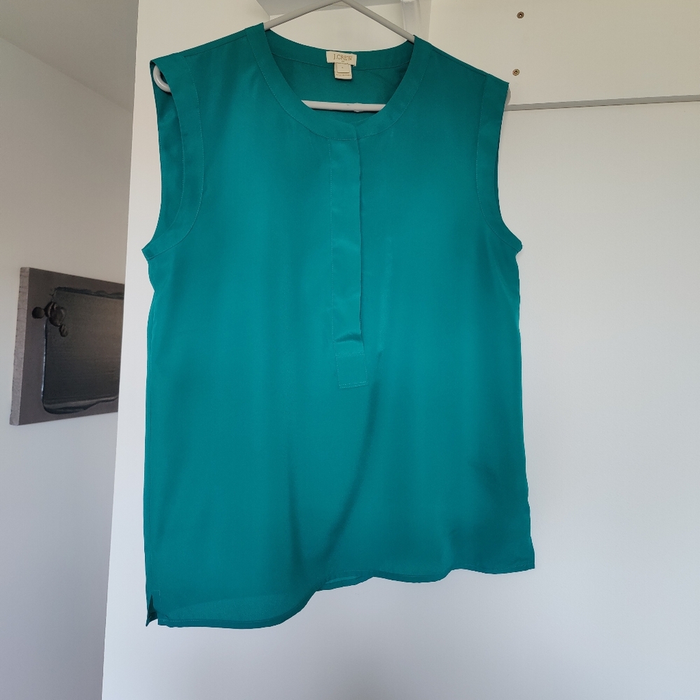 J Crew | sleeveless blouse | size 6 (XL) a nice teal 💚🩵
